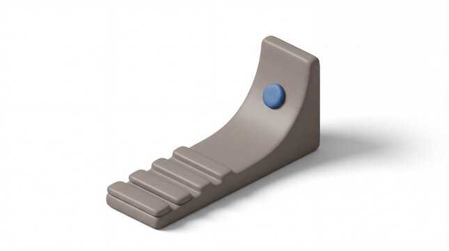 Learning curve ramp 3d render in claymorphism style isolated on white background showing growth and progress concepts with copy space