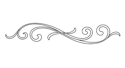 Fototapeta premium Elegant Swirl Border Design, Decorative Flourish Element, Vintage Ornate Divider Line