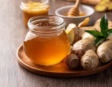 natural ginger and honey elixir preparation for wellness and traditional health remedies