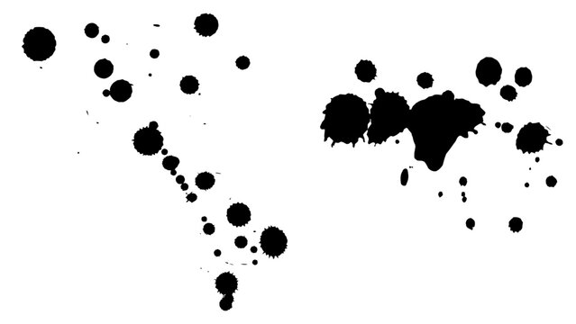 Ink blots on white background.
