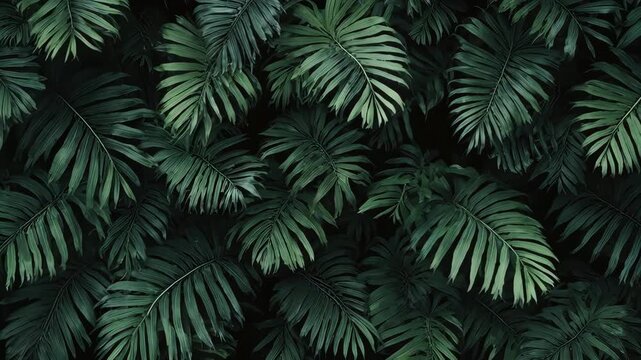 Tropical Leaves Pattern Dark Green Foliage.