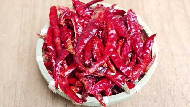 Dried red hot chili pepper