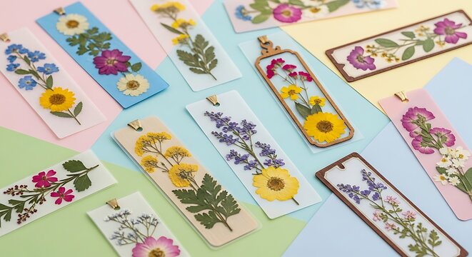 Floral Bookmarks - Pressed Flowers, Resin, Handmade, Unique Designs.