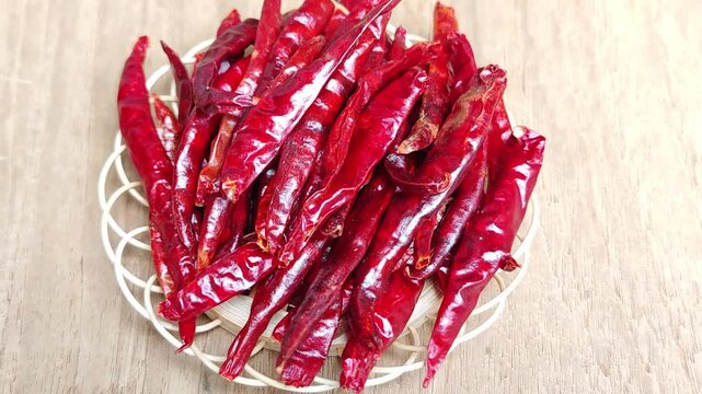 Dried red hot chili pepper