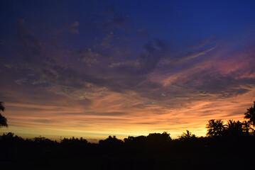 Fototapeta premium sunset over the field