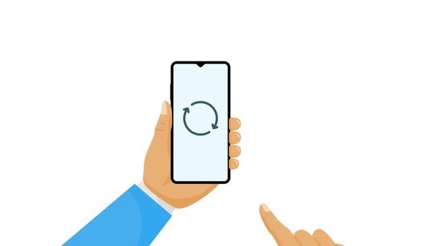 Smartphone showing payment process, implying data refresh, sync, or loading process for mobile applications and digital services