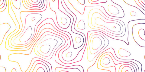 Fototapeta premium Topographic canyon geometric map relief texture with curved layers and shadow. abstract White background with a beautiful pattern, Topographic contour lines vector map seamless pattern vector.