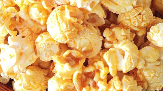 Pile of delicious popcorn in a border shape