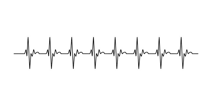 Black heart beat line icon representing a healthy human pulse rhythm isolated on a plain surface for medical and clinical health care design concepts and projects