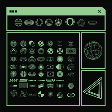 Retro Minimalism Futurism Illustration Elements