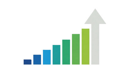 Fototapeta premium Rising Financial Growth Bar Chart Arrow SVG Transparent Background Business Vector Illustration