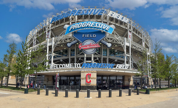 Progressive Field panorama, home of the MLB Cleveland Guardians. Progressive Field has been home to the Guardians since 1994.