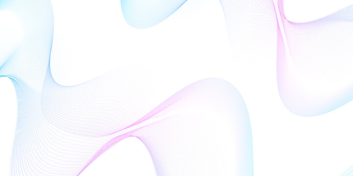 White wave curve lines banner background design. Abstract soft wave lines dynamic flowing purple and blue isolated background. Vector Illustration of the pink pattern of lines. stripes on white.