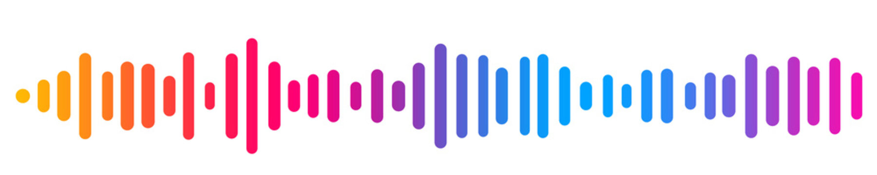 Colorful Audio Waveform PNG with Transparent Background