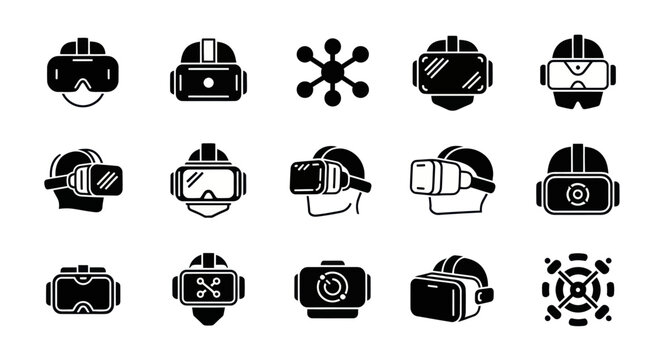 Virtual Reality Headset Icon Set