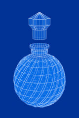 Fototapeta premium 3D wire-frame model of magic potion bottle
