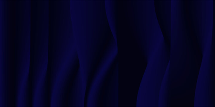 Navy blue silk satin. Silky shiny fabric. Dark luxury background with space for design. Banner. Wide. Long. Panoramic. Template. Empty. Flat lay, top view table. Beautiful.Elegant.Birthday,Christmas.
