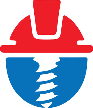 Screw and red cap icon symbol.