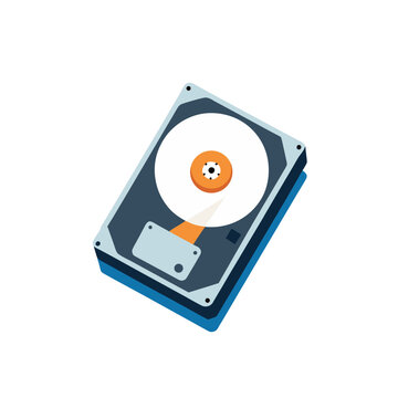 Illustration of a computer hard disk drive on transparent background