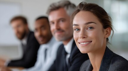 Obraz premium A diverse business team engages in a collaborative strategy meeting demonstrating leadership and future oriented planning