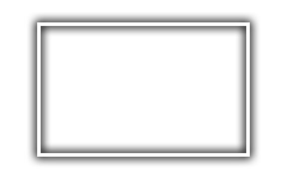 White rectangular thin border line with soft outer drop shadow