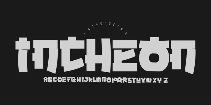 Incheon: A bold Korean comic display. Playful chunky sans font for K-pop branding, food packaging, and manhwa titles