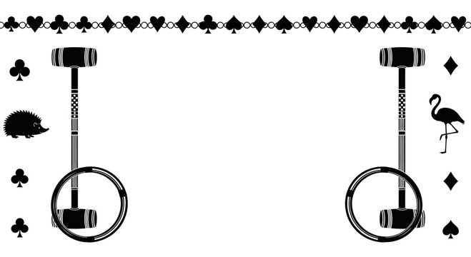 Alice in Wonderland Croquet Game Elements.