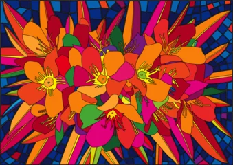 oleander design glass stained moses background illustration vector © nantana