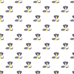 Fototapeta premium Repeating cute cobra snakes on a white background creating a seamless pattern