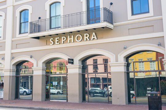New Orleans, LA, USA - May 10, 2026: Front of Sephora, a Beauty Products Store, on N. Peters Street in the French Quarter