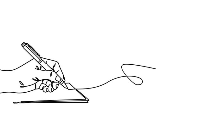Animation of line drawing of group of pen scratches on paper symbolizing freedom of expression.