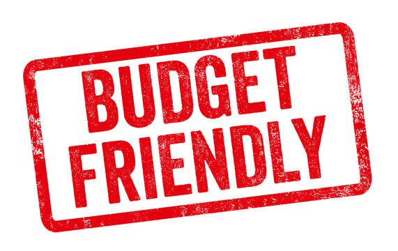 A red stamp on a white background - Budget Friendly