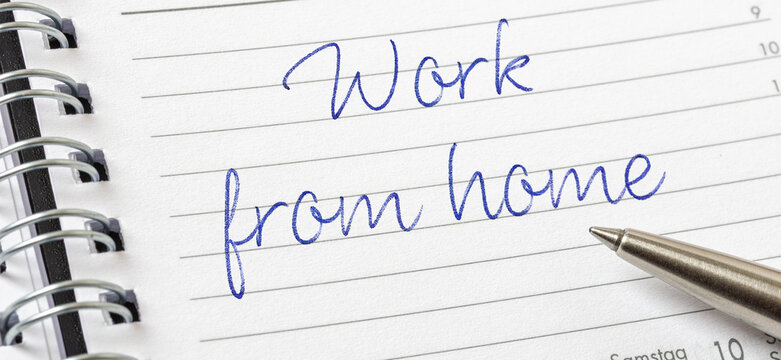 Work from home written on a calendar page