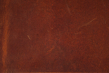 Fototapeta premium Close up of rich brown textured leather with natural wrinkles for backgrounds