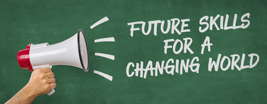 A man holding a megaphone - Future Skills for a Changing World