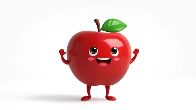 Cute Fruit Cartoon Characters 3D Illustration Set