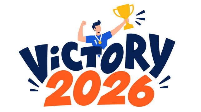 Champion Holding Trophy Celebrates Victory 2026 Celebration.