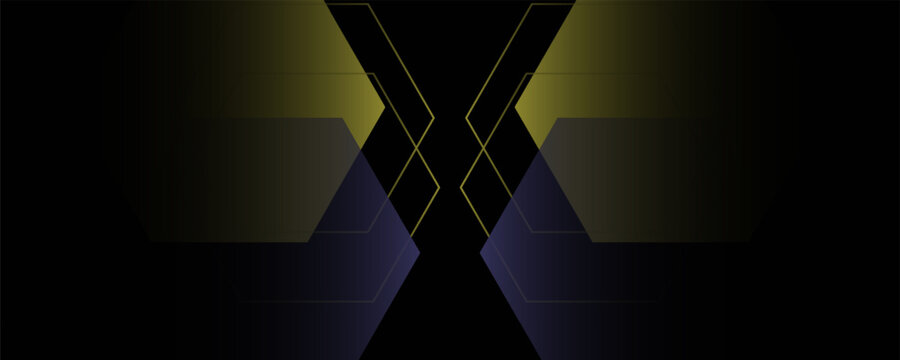 Black background simple concept color design hexagon design good class page gradient blue and yellow concept good art