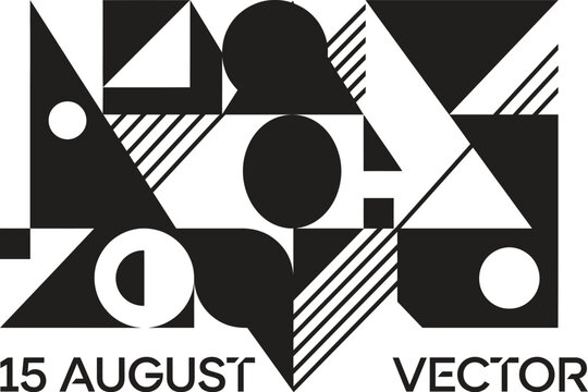 Abstract geometric pattern with 15 august text design Vector