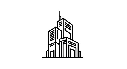 Naklejka premium Modern city buildings vector illustration for business or architecture design