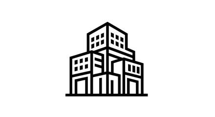Naklejka premium Modern building outline illustration architecture and business concept