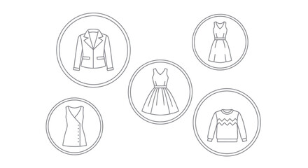 Fototapeta premium Clothing and Apparel Icon Set