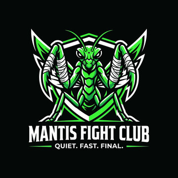 Green Mantis Insect Logo Design.
