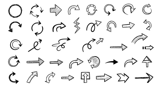 Modern business infographic doodles with graphs laptops cloud concepts and sketch icons vector set