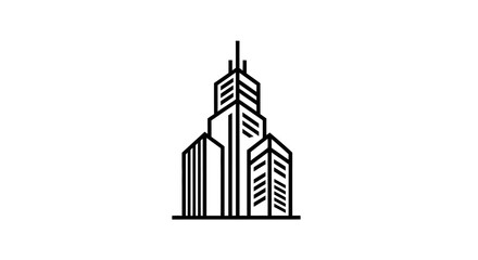 Obraz premium Modern abstract building illustration against white background vector