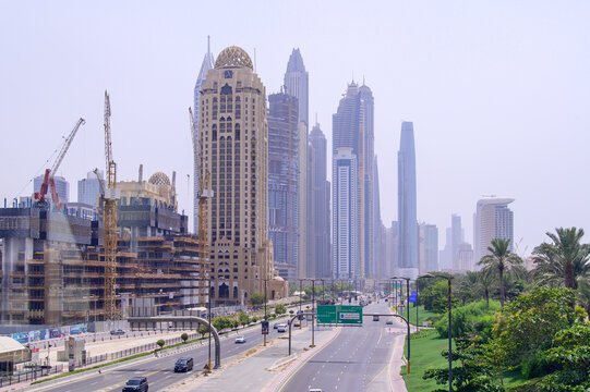 中東UAEにあるドバイのとても美しい街並み風景A very beautiful cityscape of Dubai in the Middle East UAE