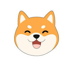 Fototapeta premium Shiba Inu Dog Head Illustration