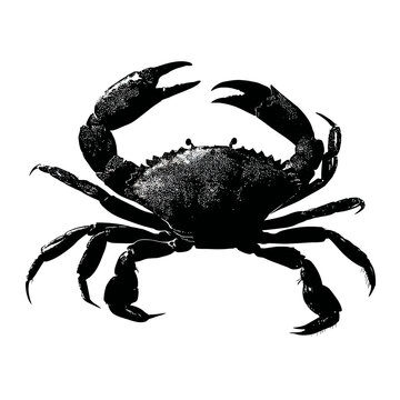A black silhouette of a crab.