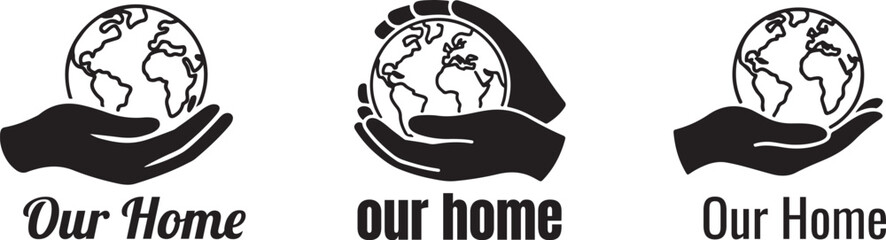 Fototapeta premium Our Home Earth Day Environment Protection Hand Holding Globe Set.