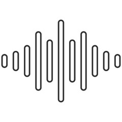 Fototapeta premium black outline simple soundwave icon